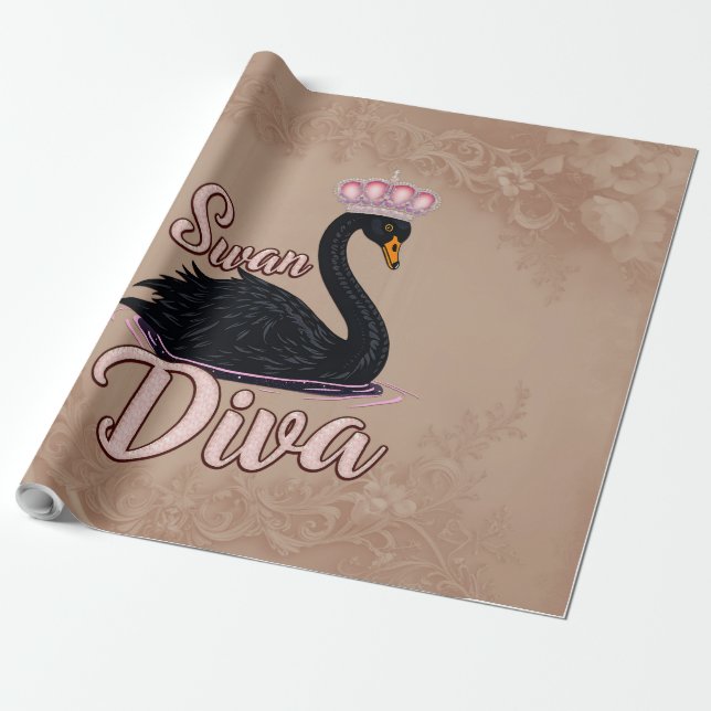 The black swan, queen of the water.  geschenkpapier (Ungerollt)