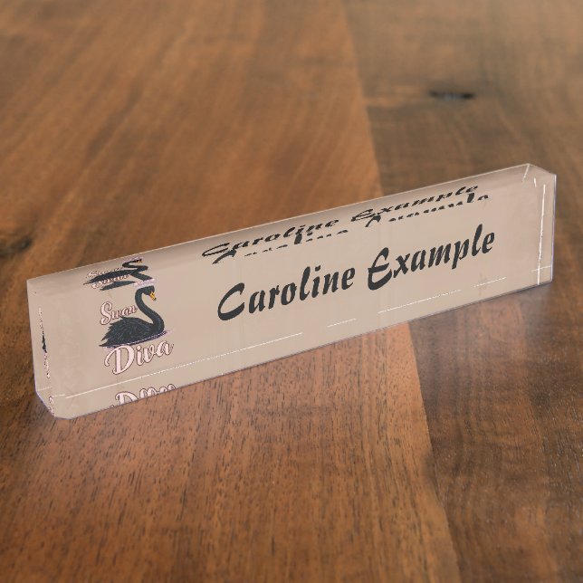 The black swan, queen of the water. namensplakette (Seite)