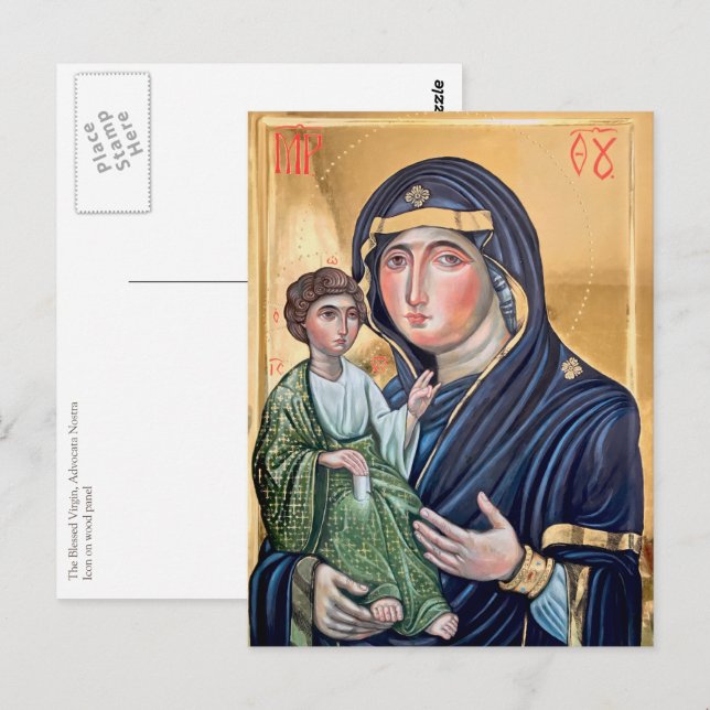 The Blessed Virgin - Advocata Nostra Icon Postkarte (Vorne/Hinten)
