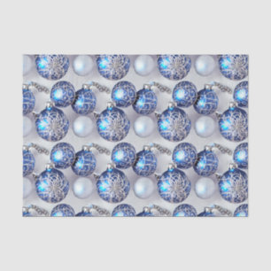 The Blue & Silver Christmas Bulb Series Design 10 Seidenpapier