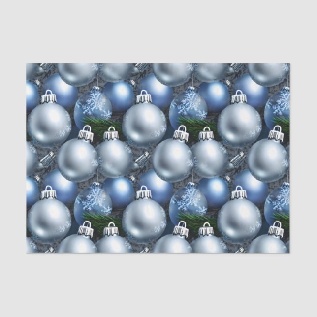 The Blue & Silver Christmas Bulb Series Design 12 Seidenpapier (Vorderseite)