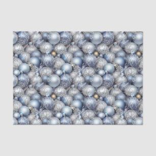 The Blue & Silver Christmas Bulb Series Design 13 Seidenpapier