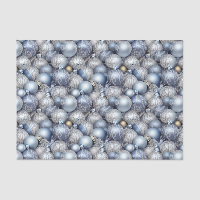 The Blue & Silver Christmas Bulb Series Design 13 Seidenpapier (Vorderseite)