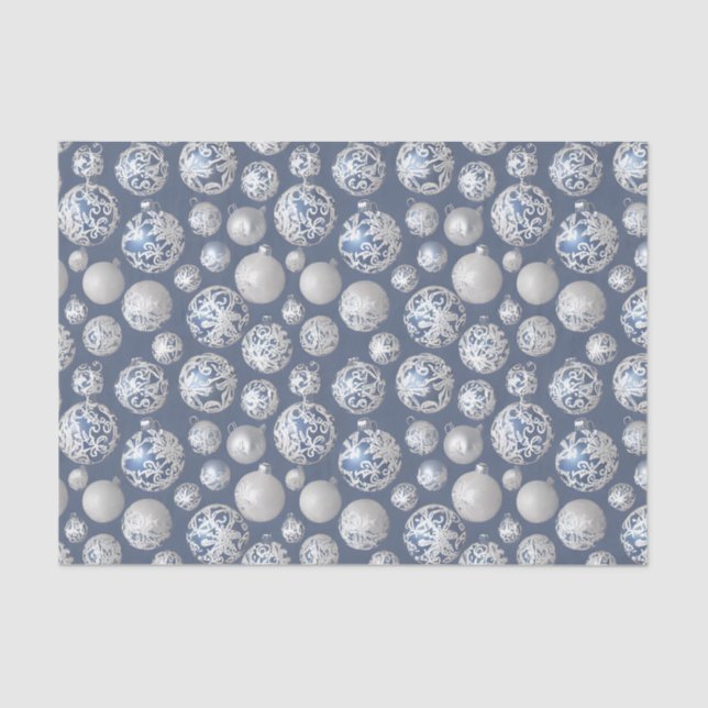 The Blue & Silver Christmas Bulb Series Design 14 Seidenpapier (Vorderseite)