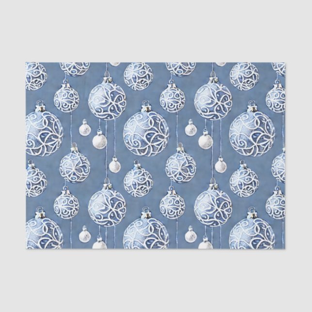 The Blue & Silver Christmas Bulb Series Design 15 Seidenpapier (Vorderseite)
