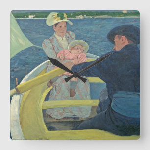 The Boating Party, 1893-94 (oil on canvas) Quadratische Wanduhr