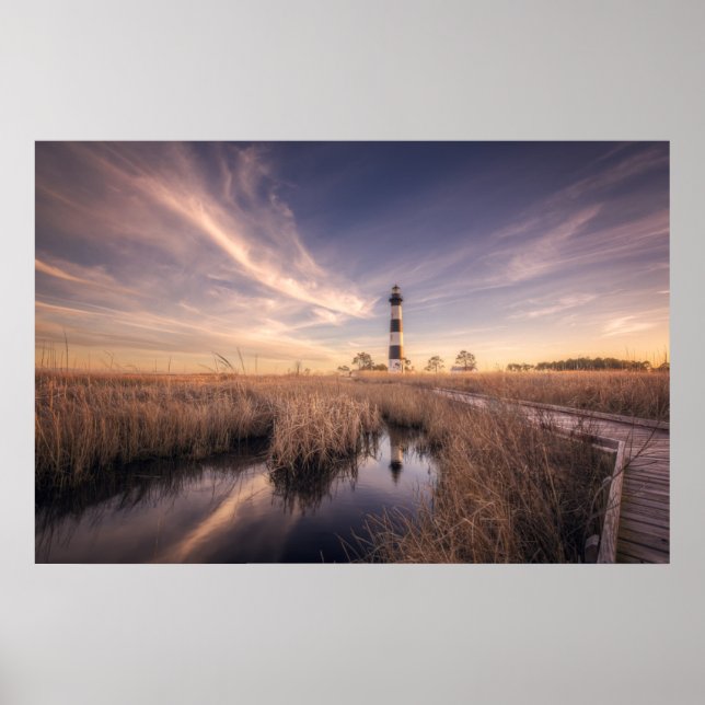 The Bodie Island Lighthouse at Sunset Poster (Vorne)
