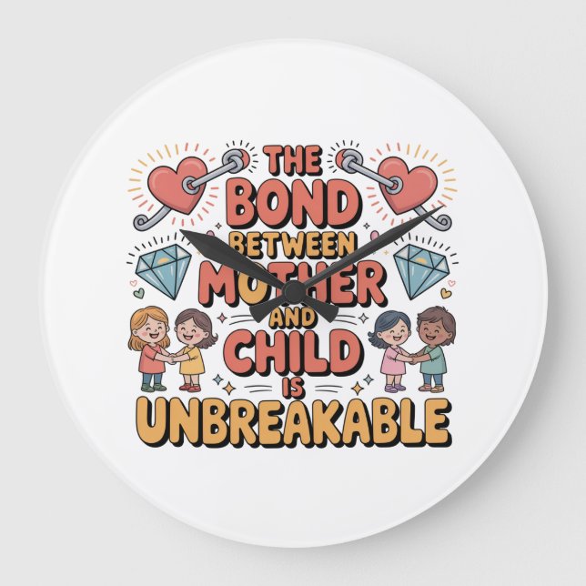 The Bond Between Mother And Child Is Unbreakable Große Wanduhr (Vorderseite)
