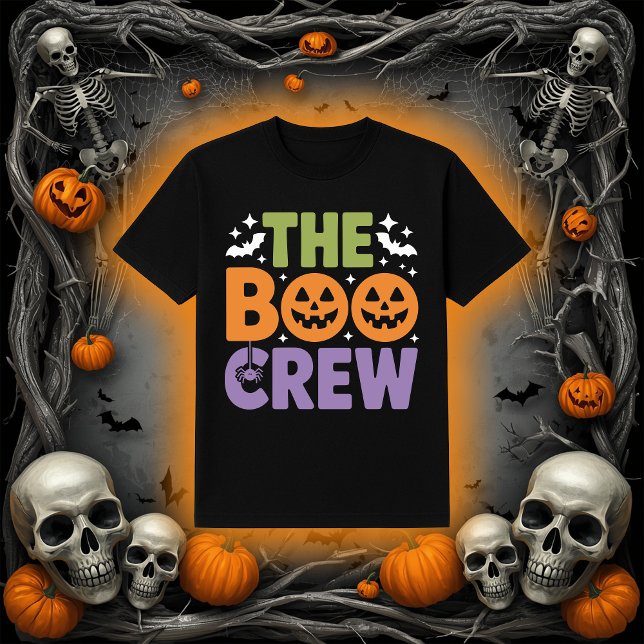 The Boo Crew Halloween Jack-O'-Lantern & Spider Gr T-Shirt (Von Creator hochgeladen)