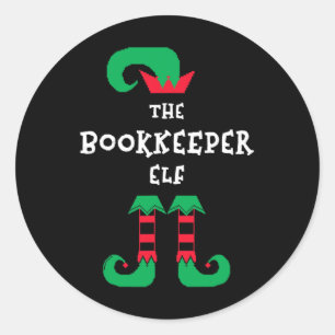 The Bookkeeper Elf Christmas Bookkeeping Xmas Runder Aufkleber
