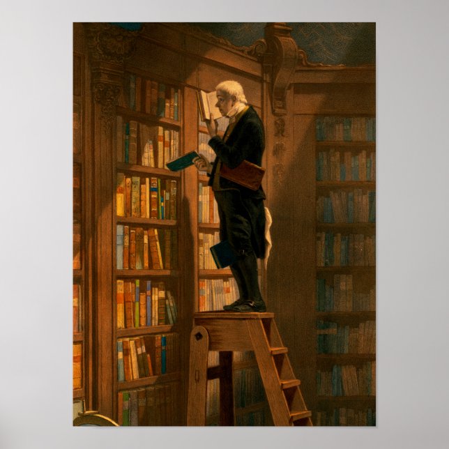 The Bookworm, 1861 von Carl Spitzweg Poster (Vorne)