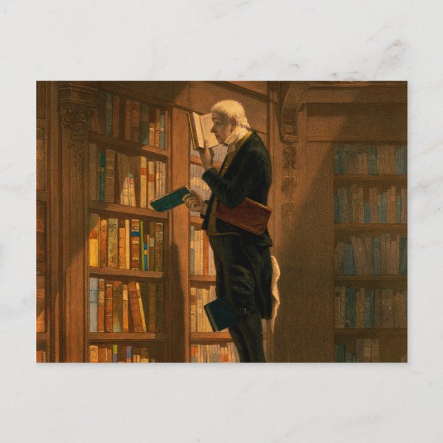 The Bookworm, 1861 von Carl Spitzweg Postkarte (Vorderseite)