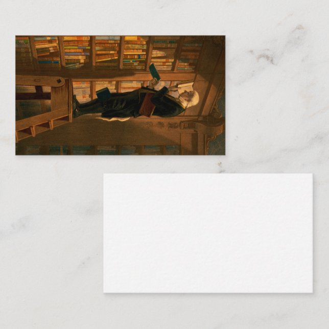 The Bookworm, 1861 von Carl Spitzweg Visitenkarte (Vorne/Hinten)
