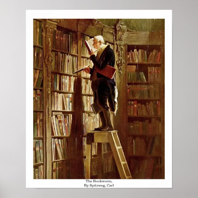 The Bookworm, By Spitzweg, Carl Poster (Vorne)
