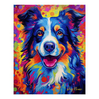 The Border Collie Dog 005 - Zetton Ziana Poster