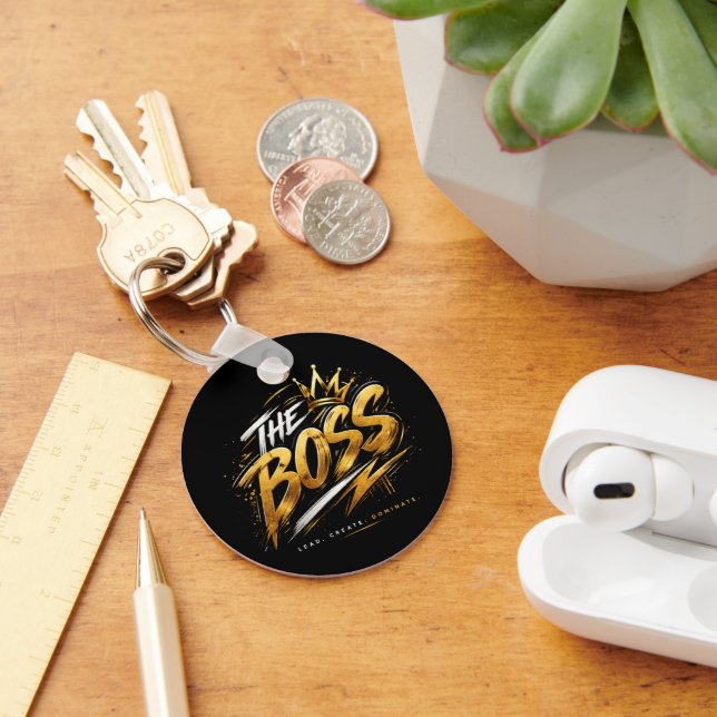 The Boss Crown – Gold Motivation Power Keychain 🔥 Schlüsselanhänger (Schreibtisch)