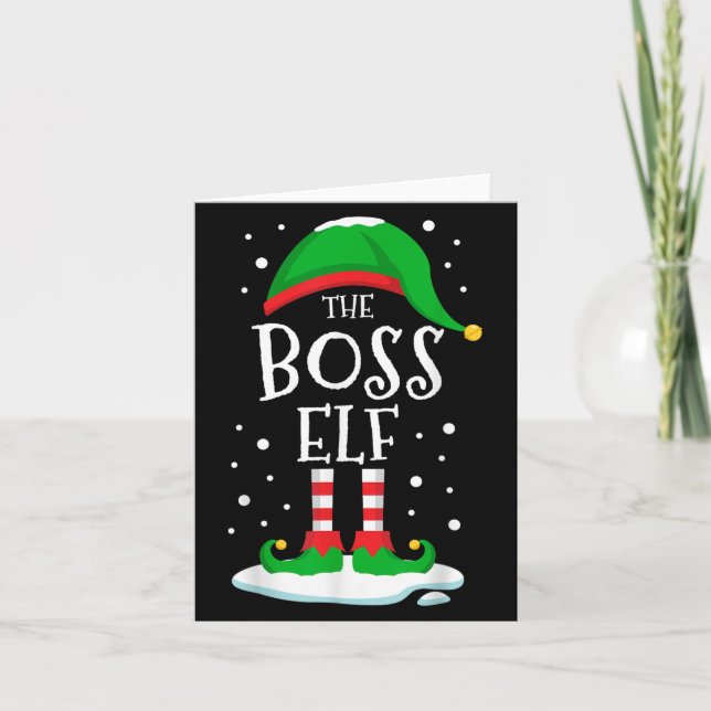 The Boss Elf Christmas Family Matching Xmas Group  Karte (Vorderseite)