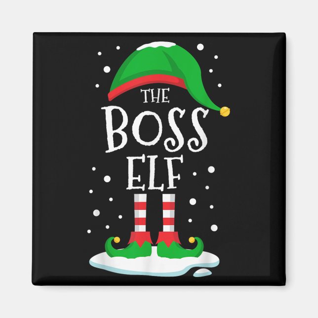 The Boss Elf Christmas Family Matching Xmas Group  Magnet (Vorne)