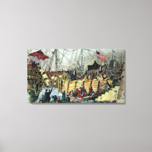 The Boston Tea Party, 16. Dezember 1773 Leinwanddruck