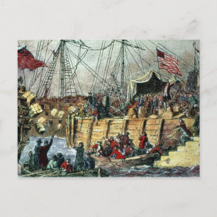 The Boston Tea Party, 16. Dezember 1773 Postkarte