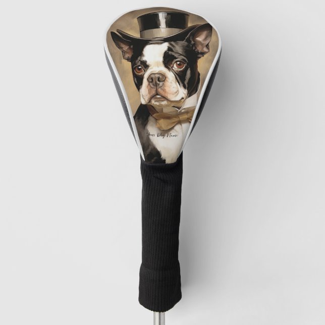 The Boston Terrier Dog 001 - Odessa Leyendecker Golf Headcover (Vorderseite)