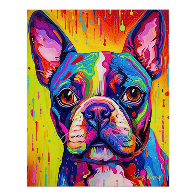 The Boston Terrier Dog 001 - Zetton Ziana Poster (Vorderseite)