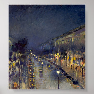 The Boulevard Montmartre at Night Poster