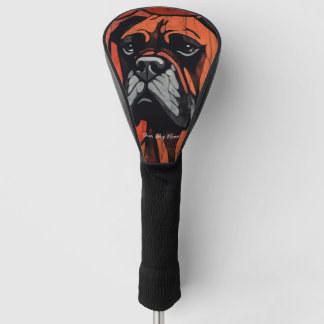 The Boxer Dog, Red and Black 003 - Ulises Dallaire Golf Headcover