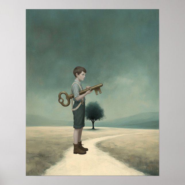 The Boy & His Key | Surreal Storybook Poster (Vorne)