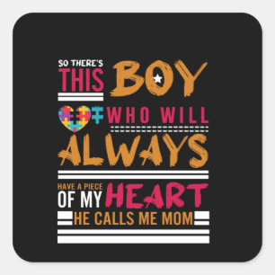 the boy who will always has a piece heart quadratischer aufkleber