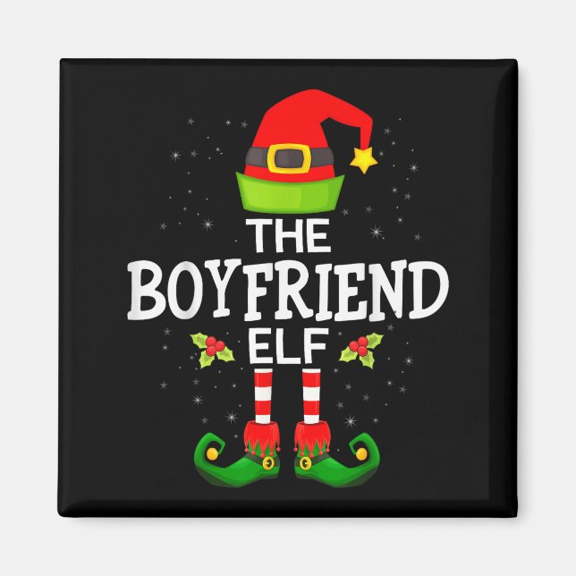 The Boyfriend Elf Christmas Family Matching Pajama Magnet (Vorne)
