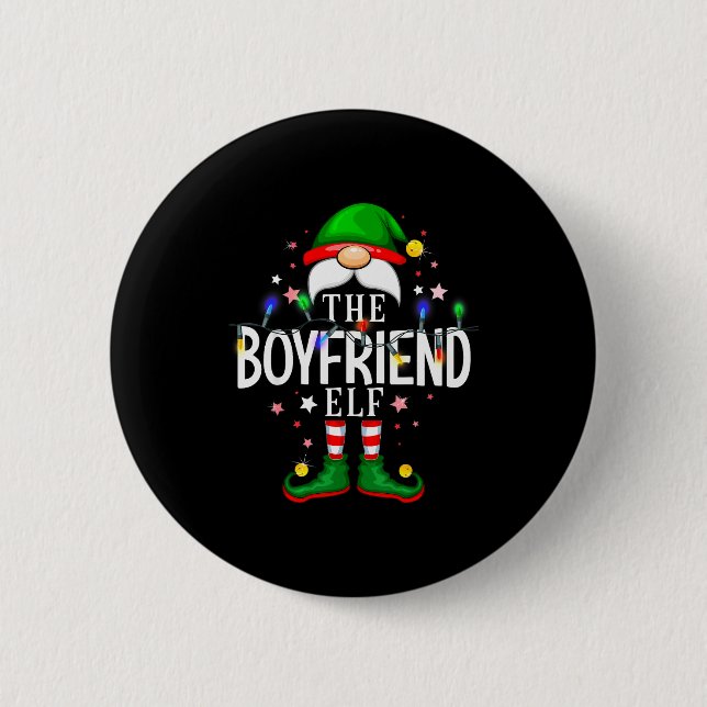The Boyfriend Elf Christmas Family Pajama Party  Button (Vorderseite)