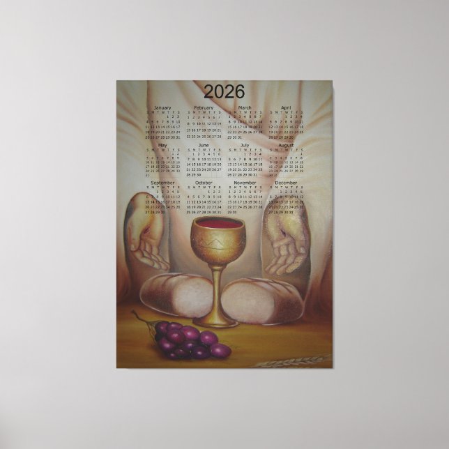 The Bread of Life: Holy Eucharist 2026 Calendar Leinwanddruck (Vorderseite)