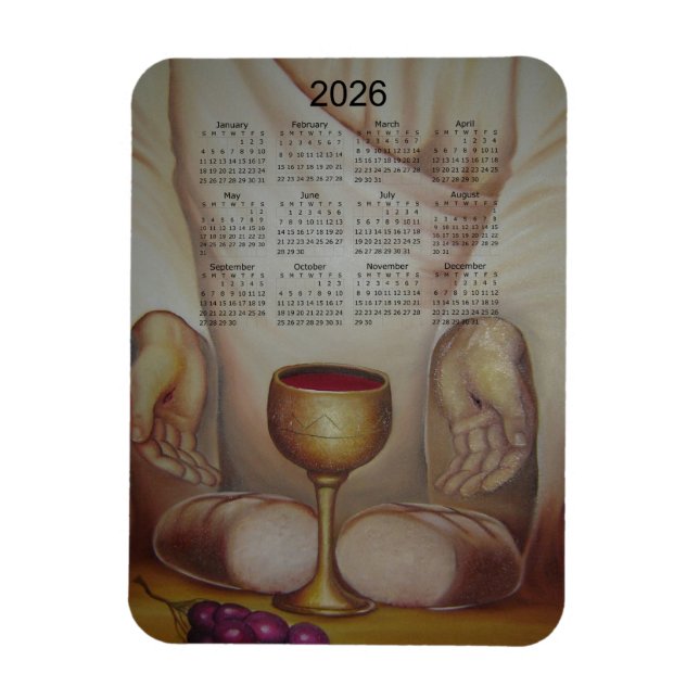 The Bread of Life: Holy Eucharist 2026 Calendar Magnet (Vertikal)