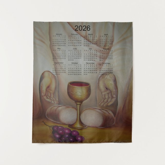 The Bread of Life: Holy Eucharist 2026 Calendar Wandteppich (Vorderseite)