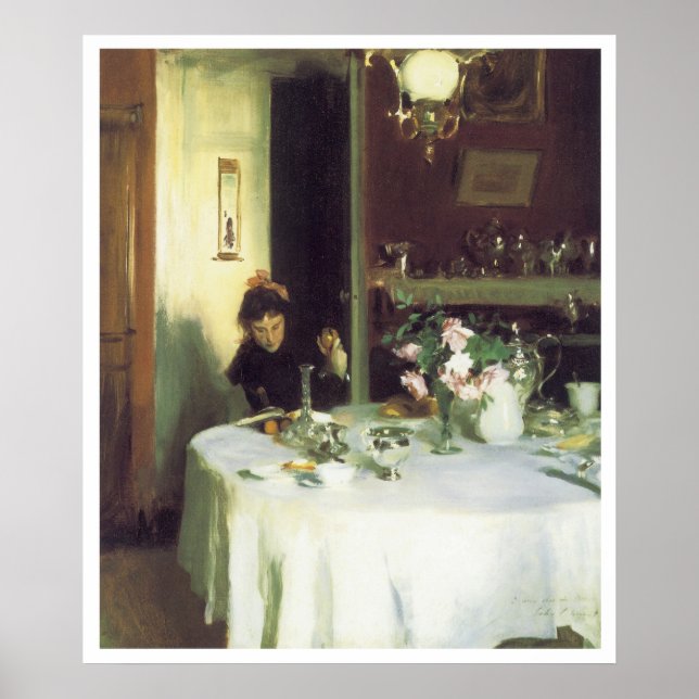 The Breakfast Table, 1884 John Singer Sargent Poster (Vorne)