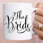 The Bride Elegant Black Script Wedding Tasse<br><div class="desc">Die Bride coffee Tasse for the Future Mrs. Laden Sie unser Geschäft für die koordinierende Tasse The Groom ein.</div>