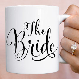 The Bride Elegant Black Script Wedding Tasse