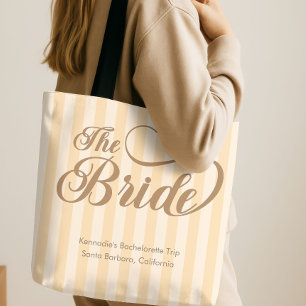 The Bride Elegant Calligraphy Champagne Stripe