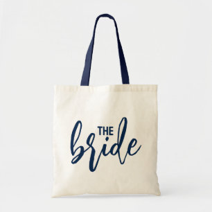 The Bride Elegant White Script Typografie Tragetasche