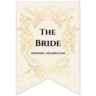 The Bride - Gold vintage framebunting banner