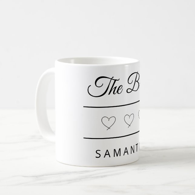 The Bride Personalized Wedding Design Kaffeetasse (Vorderseite Links)