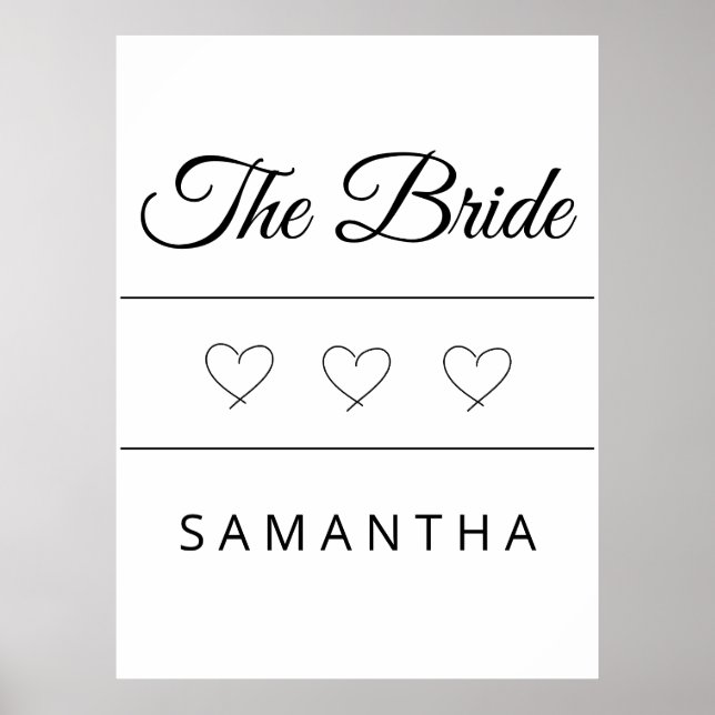 The Bride Personalized Wedding Design Poster (Vorne)