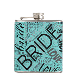 The Bride Word Cloud Black ID253 Flachmann