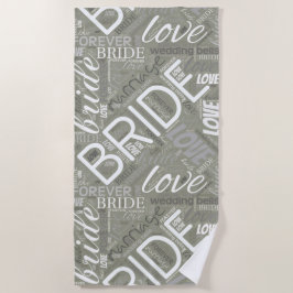 The Bride Word Cloud White ID253 Strandtuch