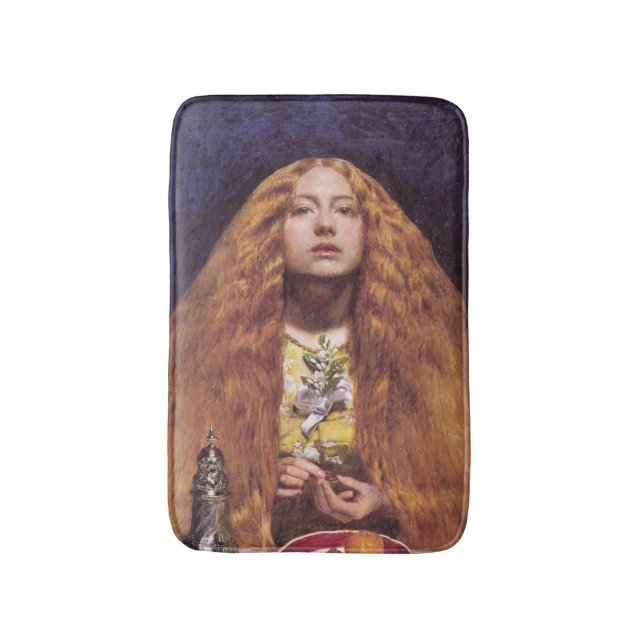The Bridesmaid (von John Everett Millais) Badematte (Vorderseite Vertikal)