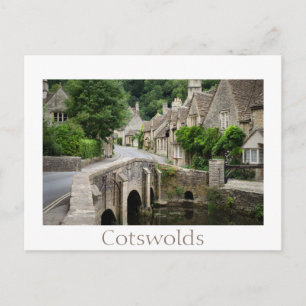 The bridge in Castle Combe, UK text postcard Postkarte