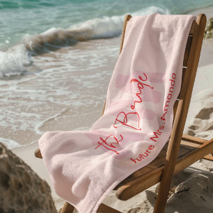 "The Bridge" Personalisiertes Pink Beach Handtuch