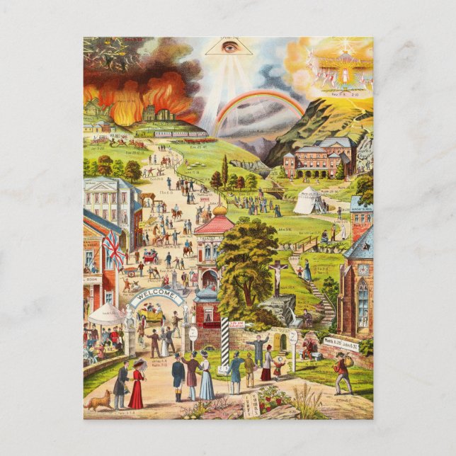 The Broad and Narrow Way by British SChool Postkarte (Vorderseite)