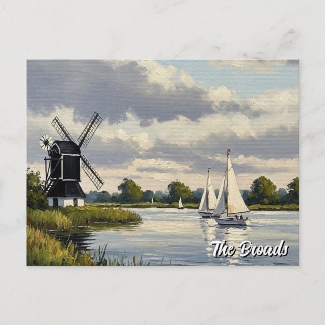 The Broads England Travel Postkarte (Vorderseite)